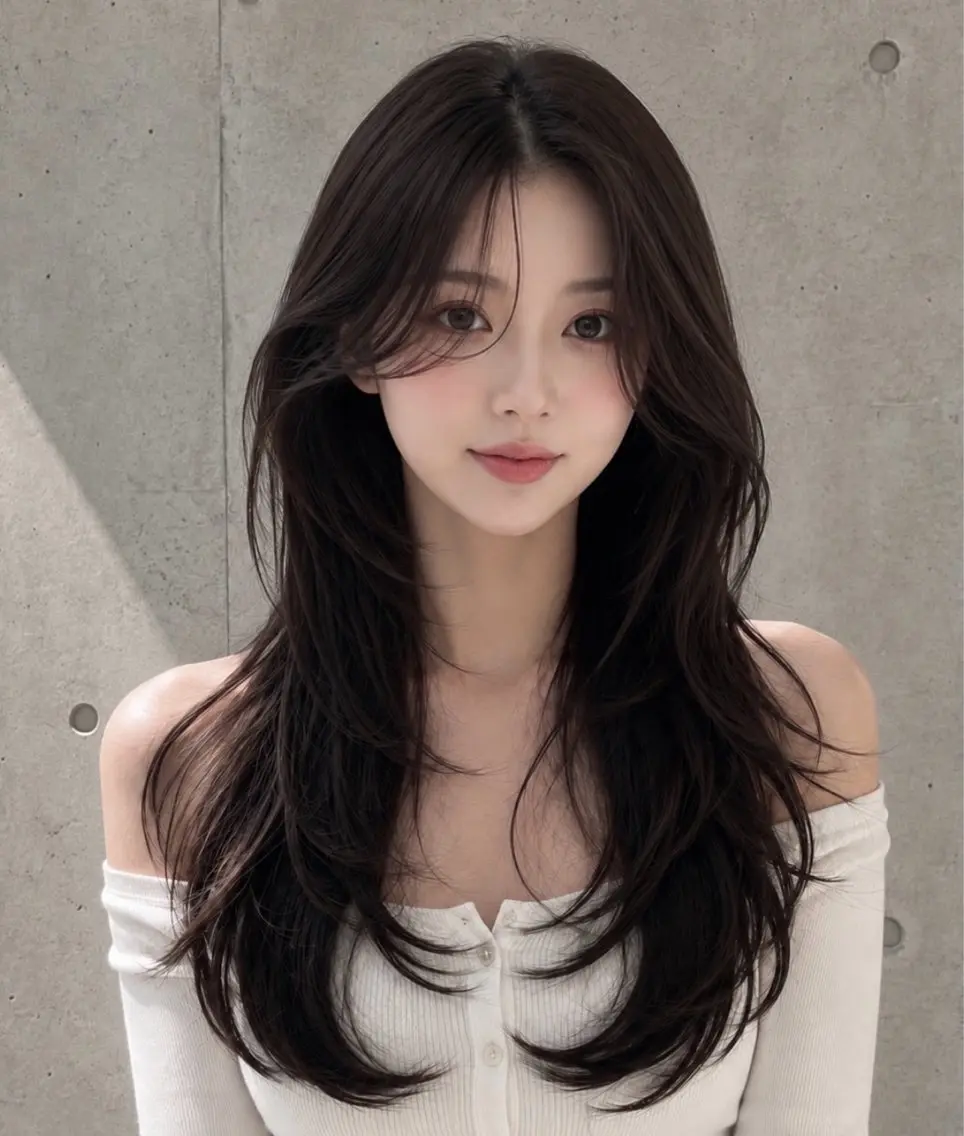 セミロング カラー ヘアアレンジ グレージュ くびれヘア 顔まわりレイヤー ハッシュカット 韓国風ヘア カット ヘアカラー トリートメント 🌫️大人韓国ヘア 🌫️naoyaのヘアスタイル