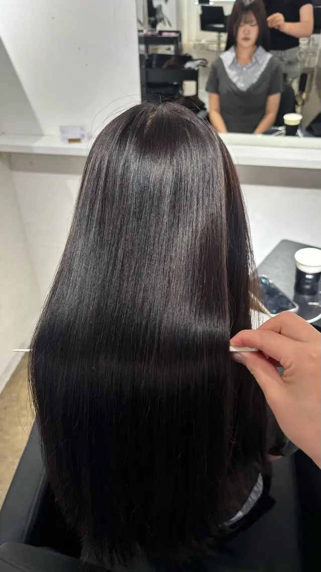 ロング カラー 髪質改善 ヘアカラー 縮毛矯正 トリートメント miyon/ RINOA🇰🇷のヘアスタイル
