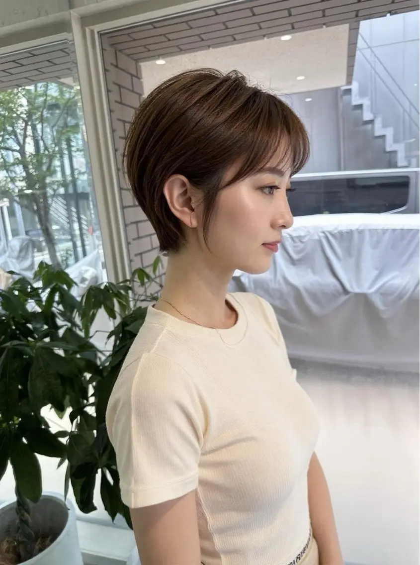 ショート カラー カット ヘアカラー トリートメント 佐藤優晟/カラー/ 癖毛ショート/表参道のヘアスタイル