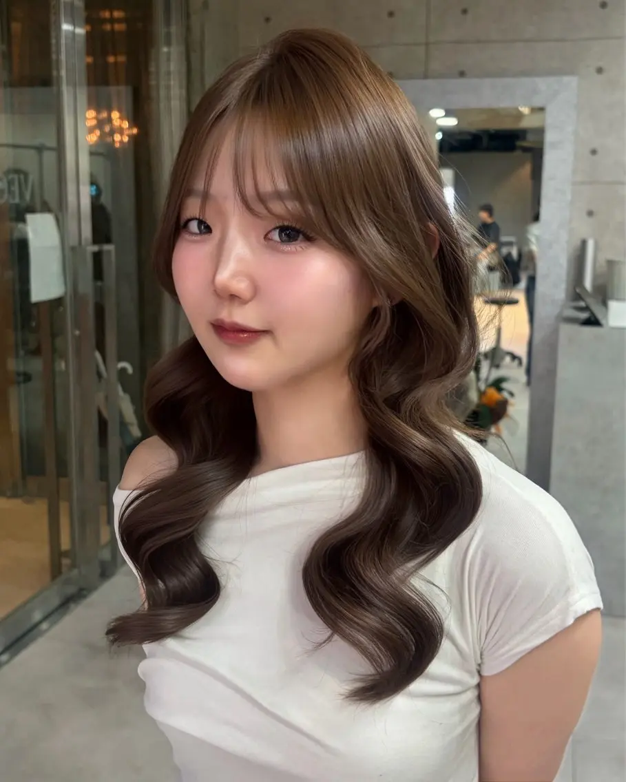 ロング カラー ベージュカラー ブラウンカラー ブラウンベージュ ヘアカラー 韓国/透明感カラー みのり 🕊️のヘアスタイル