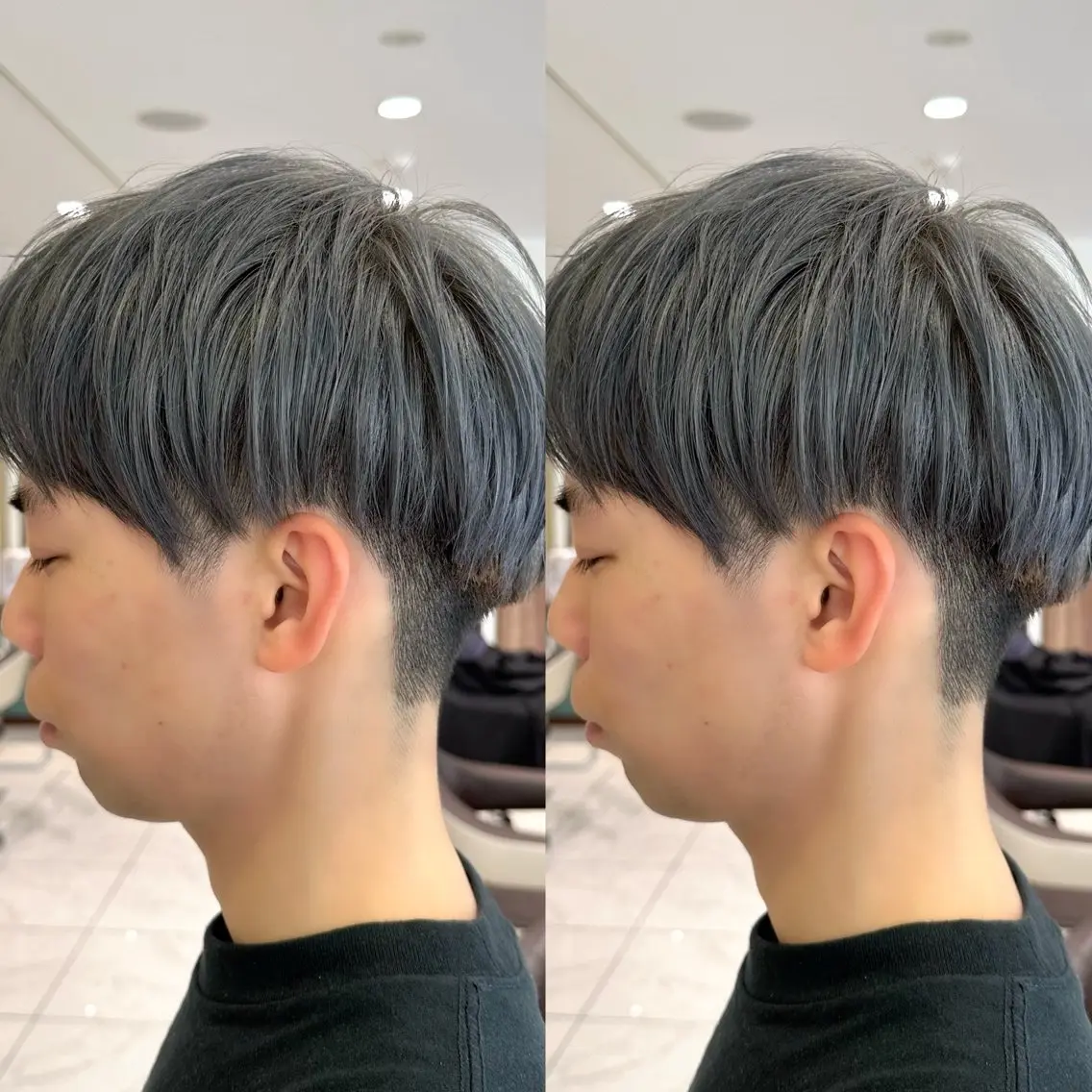 ショート カラー メンズ メンズブリーチ ブリーチ ブルーカラー ブルーグレー 盛れる韓国ヘア♡ 🌻鈴木花🌈のヘアスタイル
