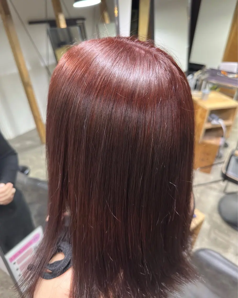 セミロング カラー 透明感カラー ピンクカラー カット ヘアカラー 吉田 和/縮毛矯正/ ダブルカラーのヘアスタイル