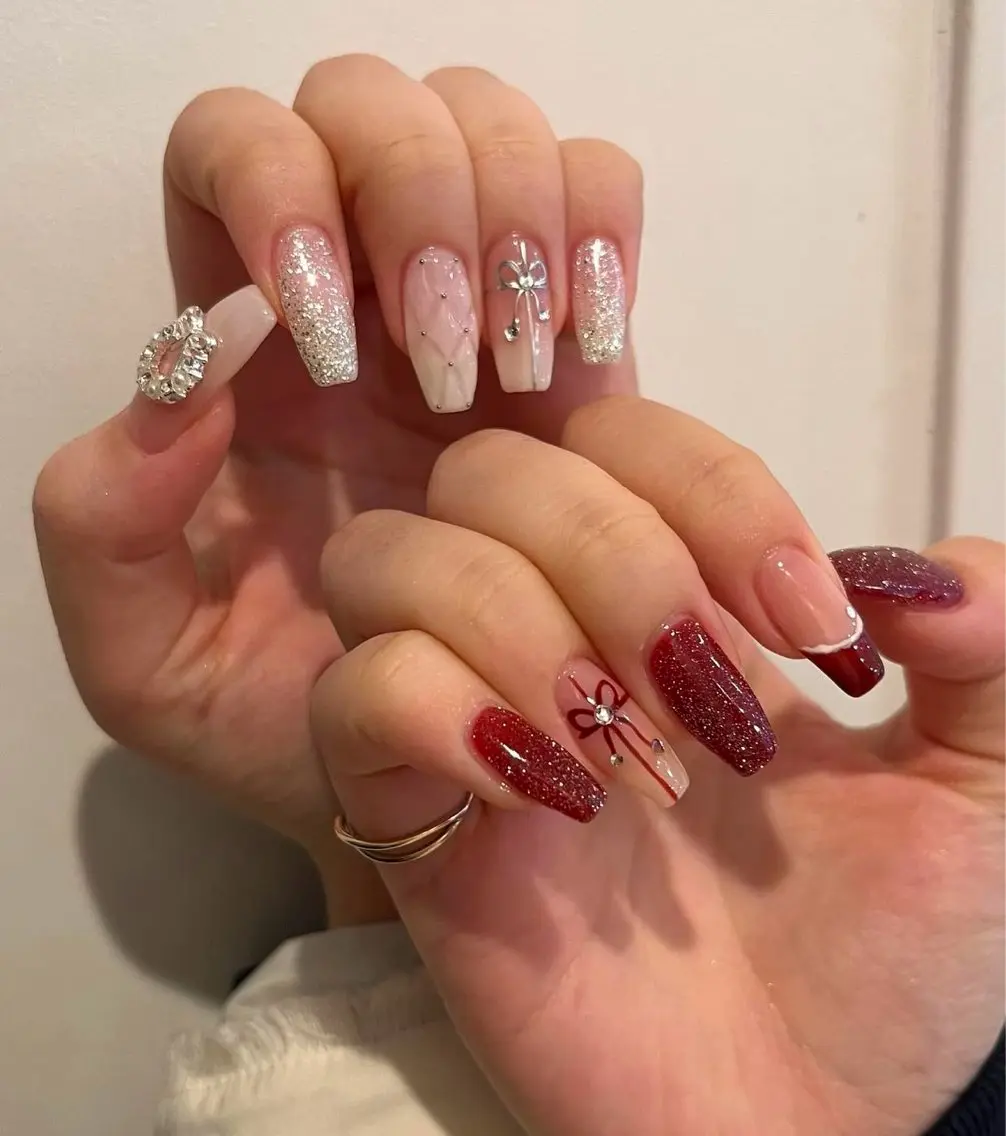ネイル グラデーション キラキラネイル ワンカラーネイル 冬ネイル Jenn Nail Salonのネイルデザイン