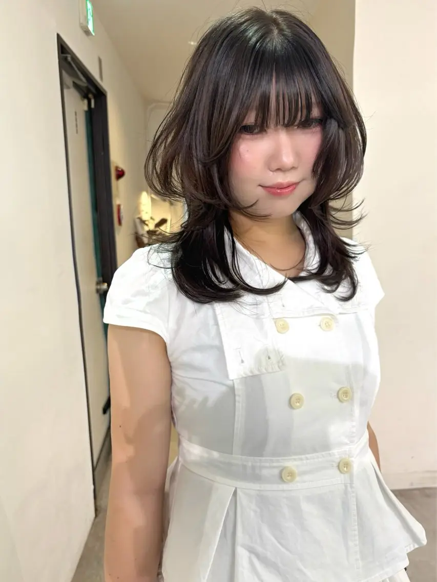 ミディアム カラー 透明感カラー カット ヘアカラー mizuki/ピンク ベージュ.レイヤーのヘアスタイル