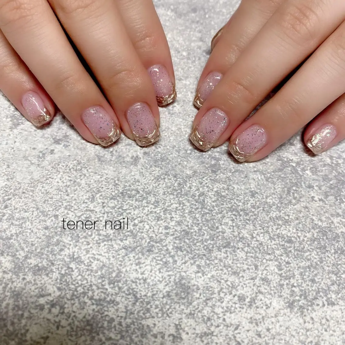 ネイル フレンチネイル キラキラネイル ミラーネイル テネルネイル tener nailのネイルデザイン