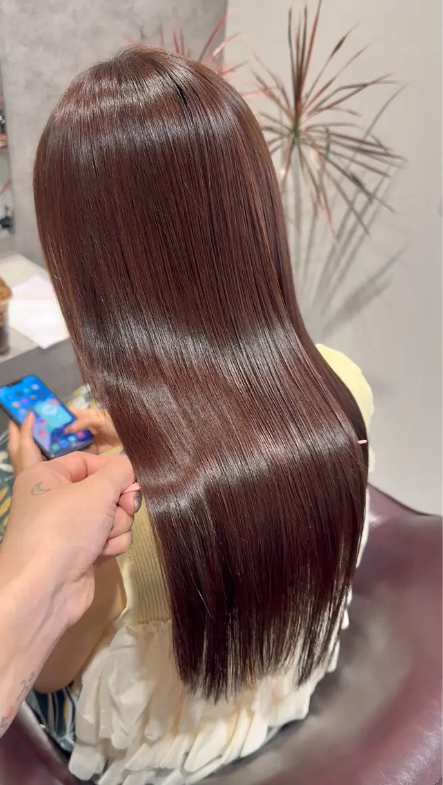 ロング カット ヘアカラー トリートメント 新宿🫧髪質改善🫧 艶カラー🫧個室のヘアスタイル