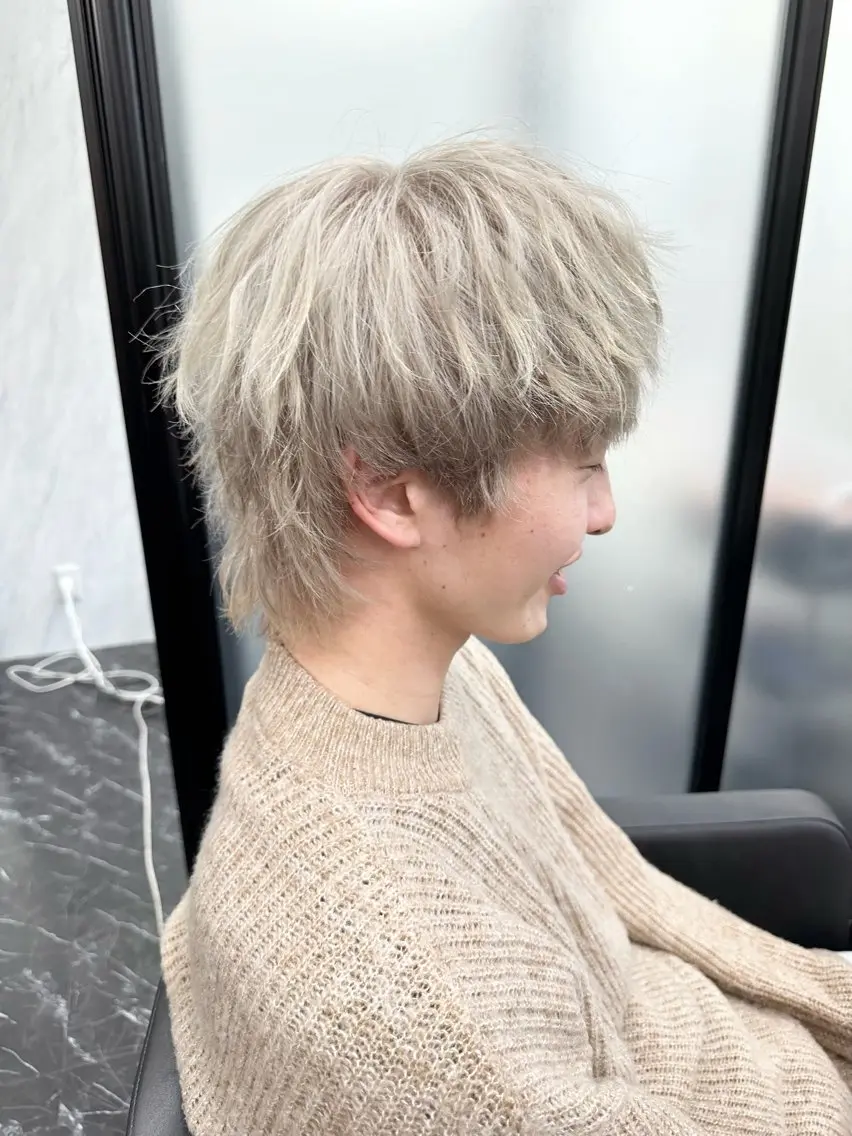 ミディアム カラー メンズ メンズハイトーン ハイトーンカラー ヘアカラー トリートメント メンズ特化/ マンツーマン/Ryuのヘアスタイル