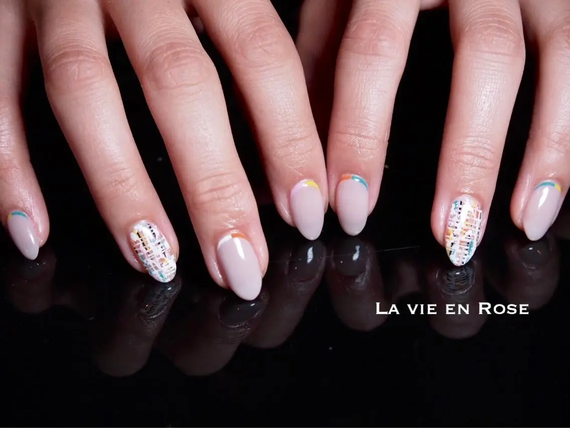 ネイル 春ネイル ツイードネイル NAIL'S MODAのネイルデザイン