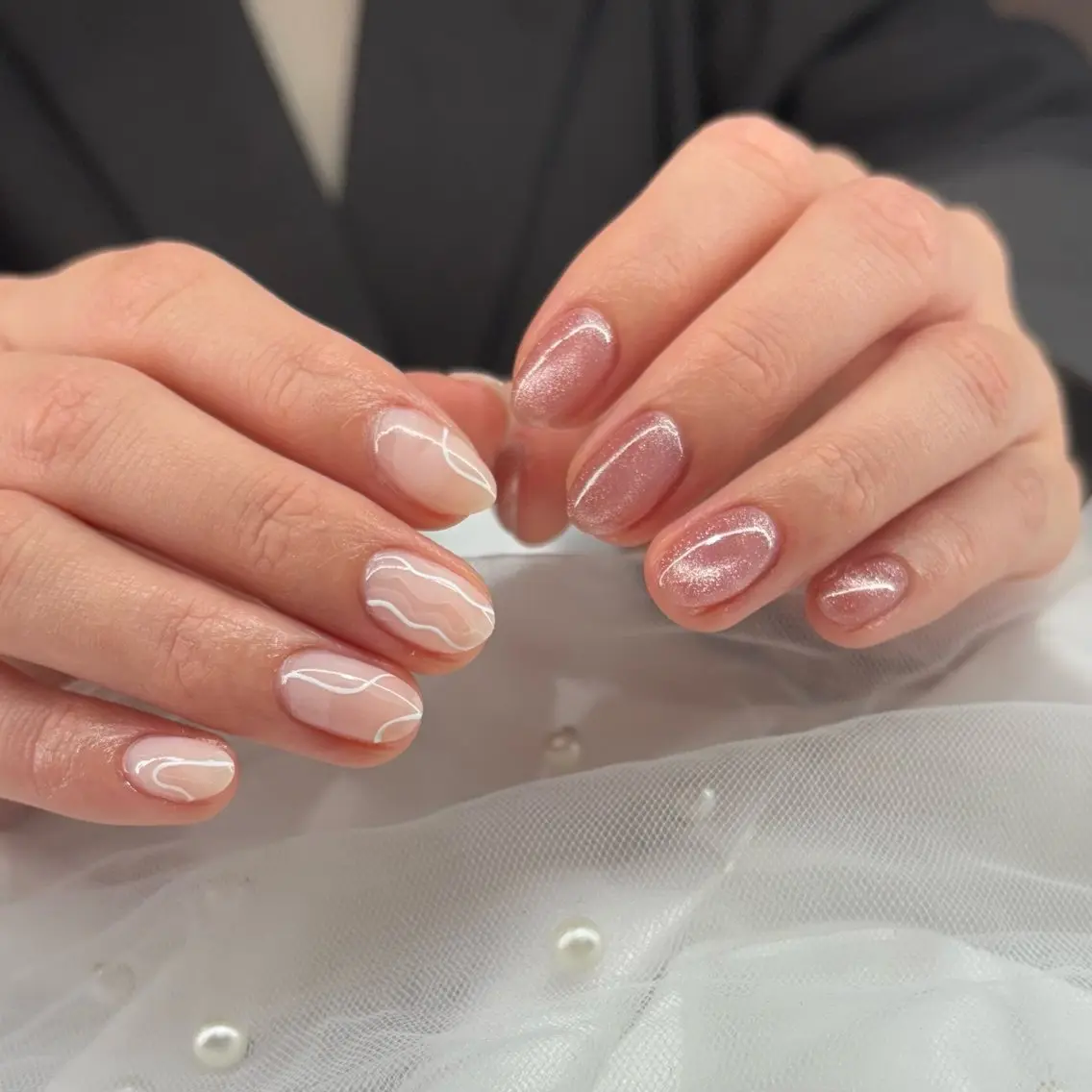 ネイル 氷ネイル・うるうるネイル 韓国ネイル ニュアンスネイル シンプルネイル ハンドネイル nailsalon JOUR Jのネイルデザイン