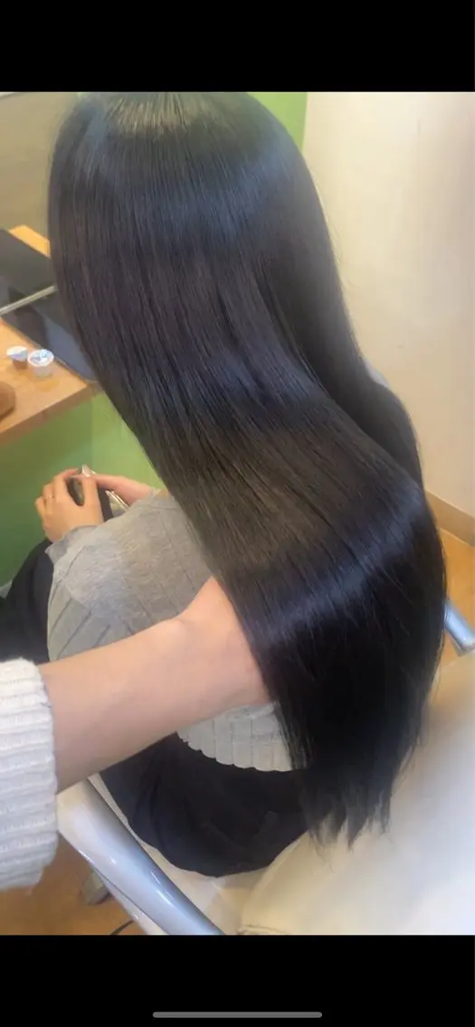ロング カラー ヘアアレンジ 黒髪 ブルーカラー ブルーブラック 20代〜40代 大塚🌱松原大将のヘアスタイル