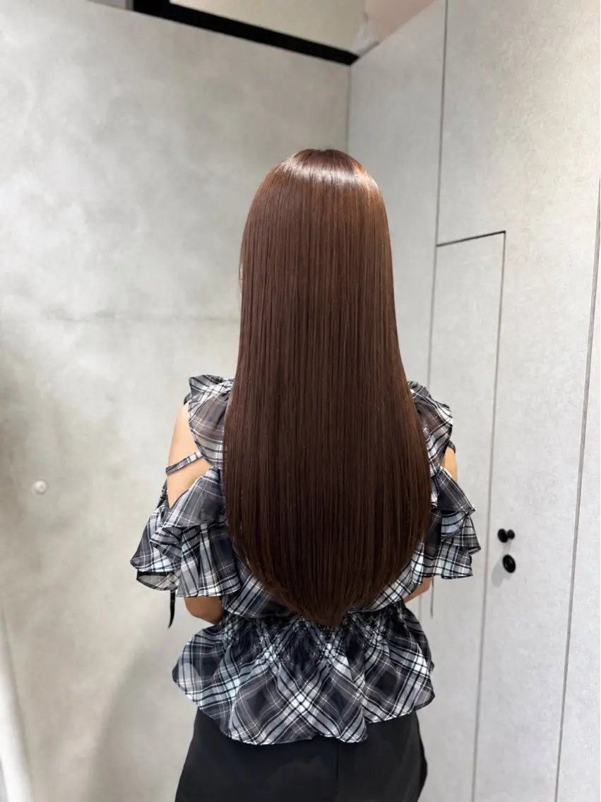 ロング カット ヘアカラー トリートメント 暖色/グレージュ 髪質改善SOMAのヘアスタイル
