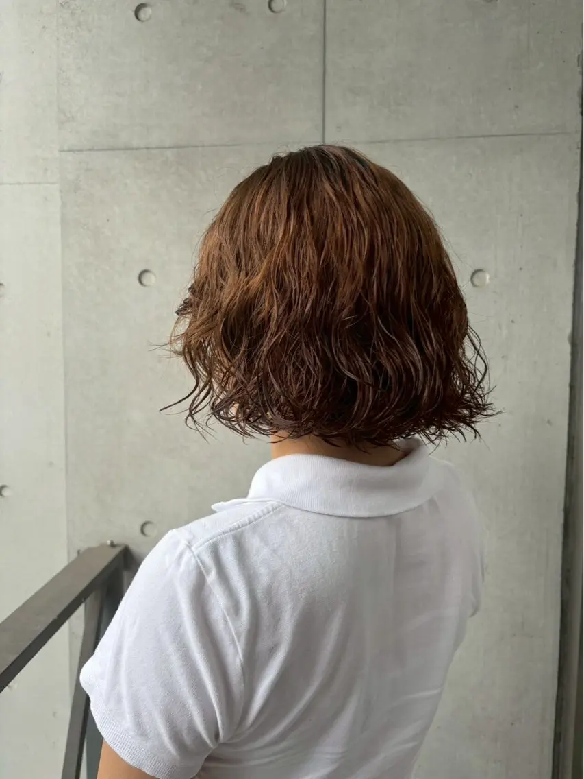 ショート カラー ブラウンカラー オレンジ オレンジブラウン ボブ 🎀Neolive ROA ena🎀のヘアスタイル