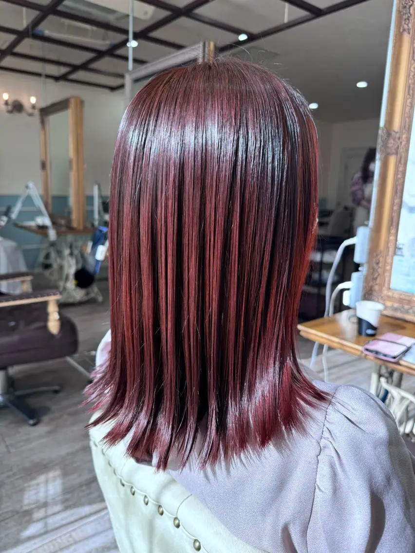 ミディアム カラー カシス ピンクカラー 髪質改善 トリートメント カット ヘアカラー トリートメント 新越谷noble店長 松本拓也▶◀*.のヘアスタイル