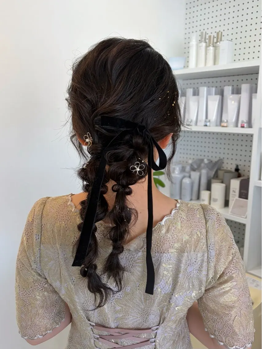 ヘアアレンジ ヘアセット カドムラ モエのマツエク・マツパデザイン