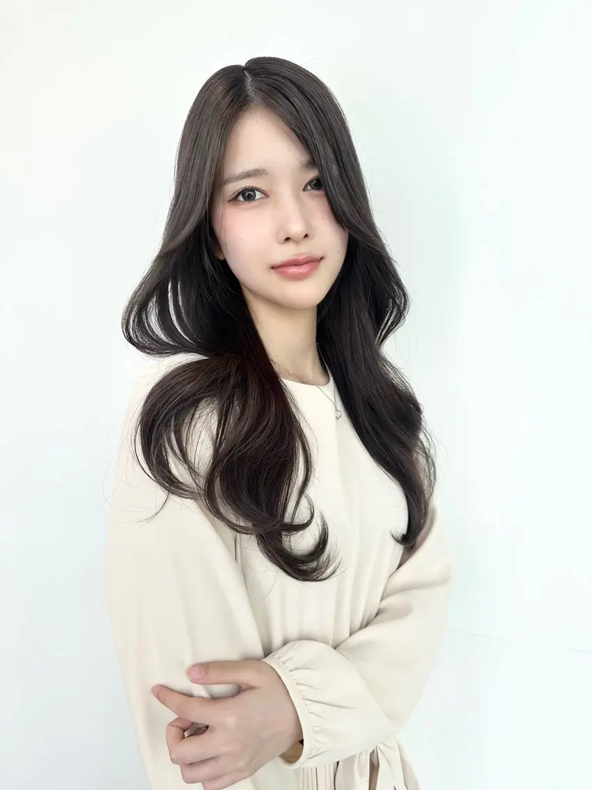 ロング カラー カット ヘアカラー トリートメント 韓国ヘア*.+ﾟ 伊藤美奈穂のヘアスタイル