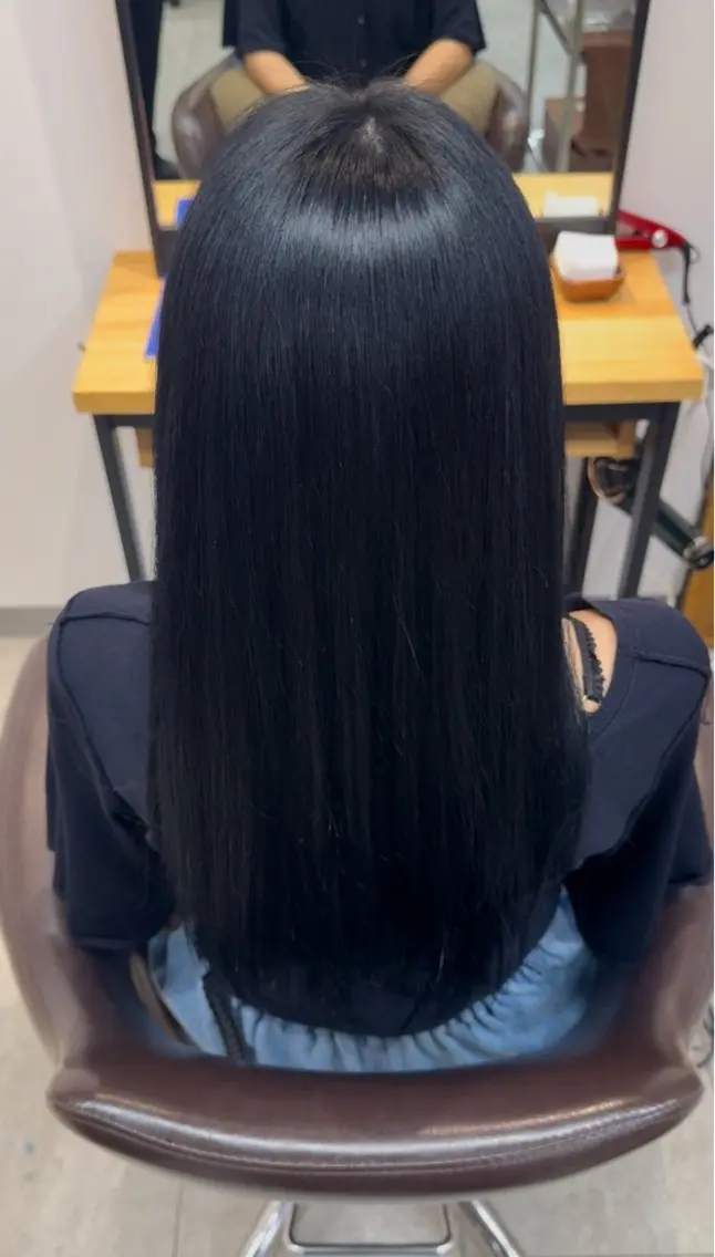 ロング カラー 黒髪 ブルーカラー ブルーブラック 透明感カラー 🌟【山口 /モテ髪/艶感】🌟のヘアスタイル