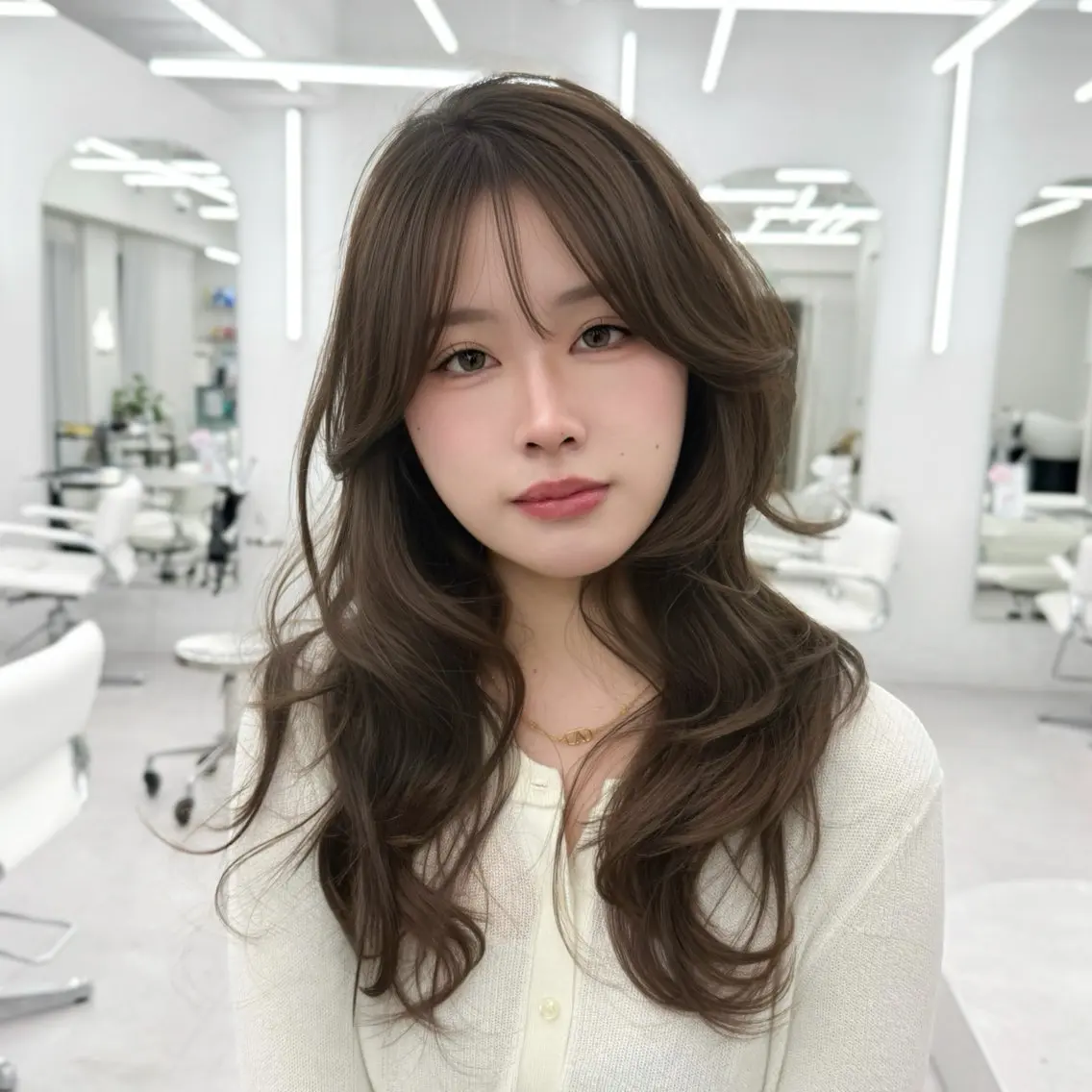 ロング カラー 透明感カラー 韓国風ヘア レイヤーカット 似合わせカット カット ヘアカラー トリートメント 韓国レイヤー× 顔まわり🕊️テルのヘアスタイル