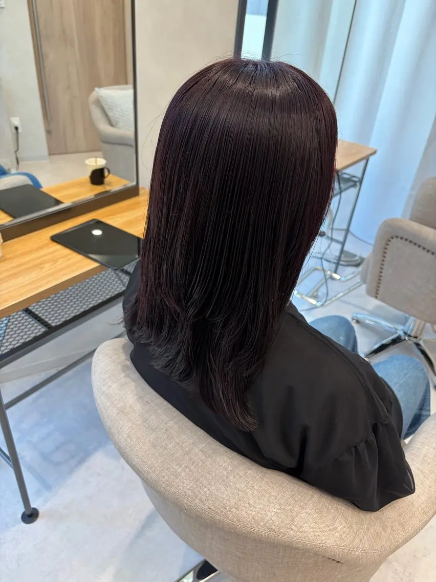 セミロング カラー 透明感カラー グレージュ オリーブカラー 髪質改善 ✨艶髪カラー✨ 小林真也のヘアスタイル