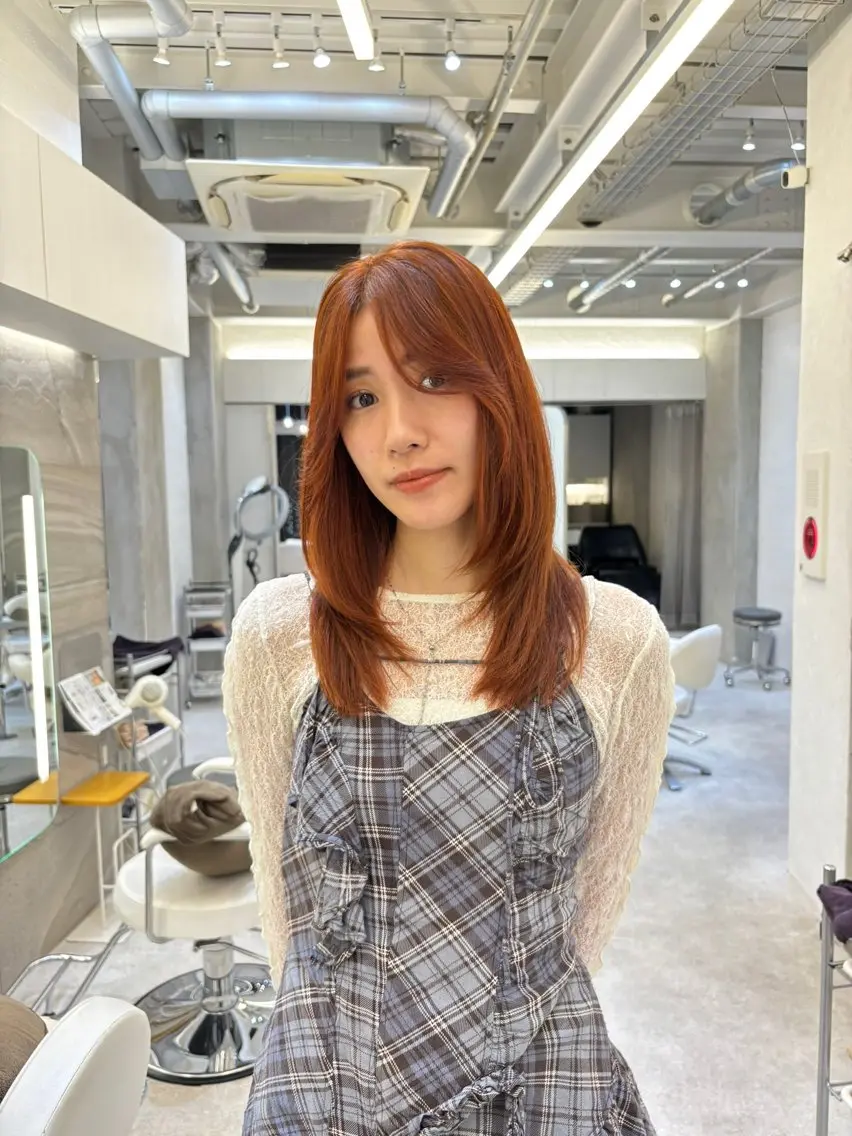 セミロング カラー カット ヘアカラー トリートメント 怪我のため6月末 復帰予定田中瑞希🍃のヘアスタイル