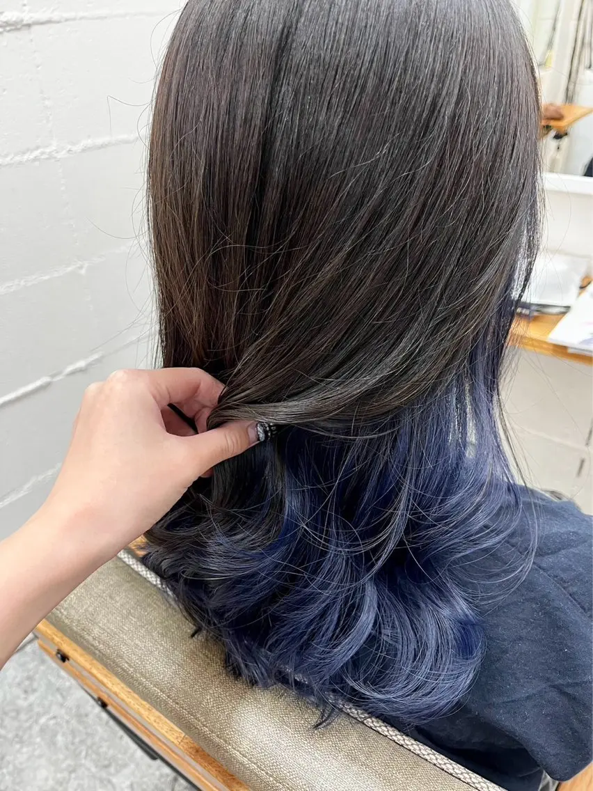 セミロング ヘアカラー aroot 町田駅徒歩10秒のヘアスタイル