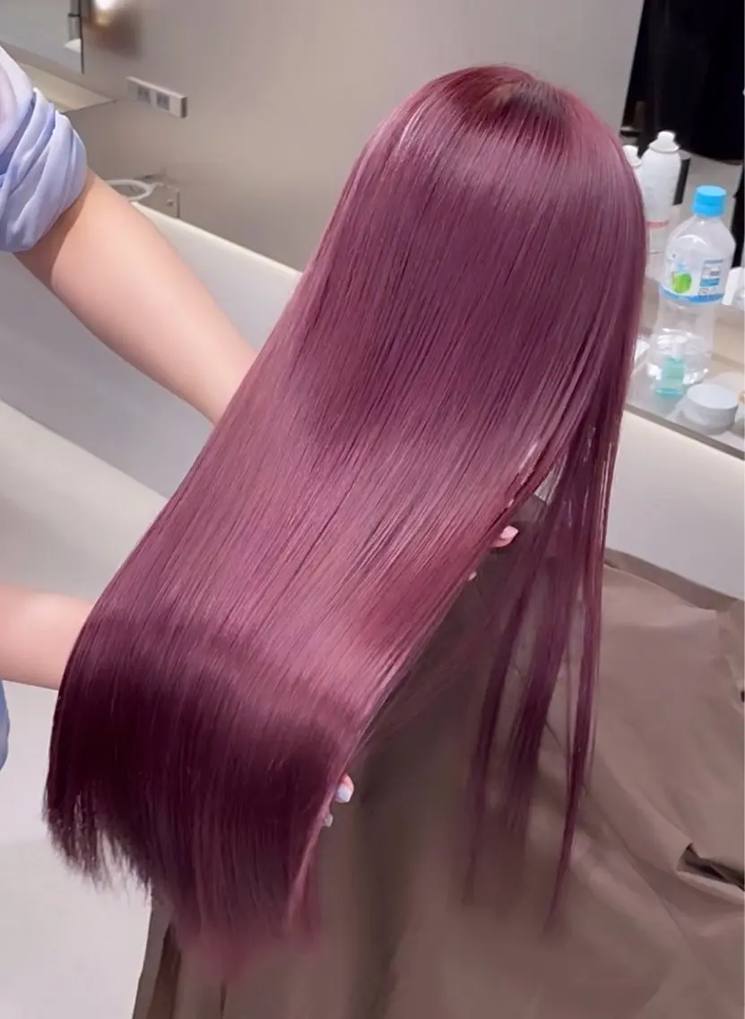 ロング カラー ブリーチ ラベンダーカラー ラベンダーピンク ピンクカラー 黒田 優里 🎀🫧のヘアスタイル
