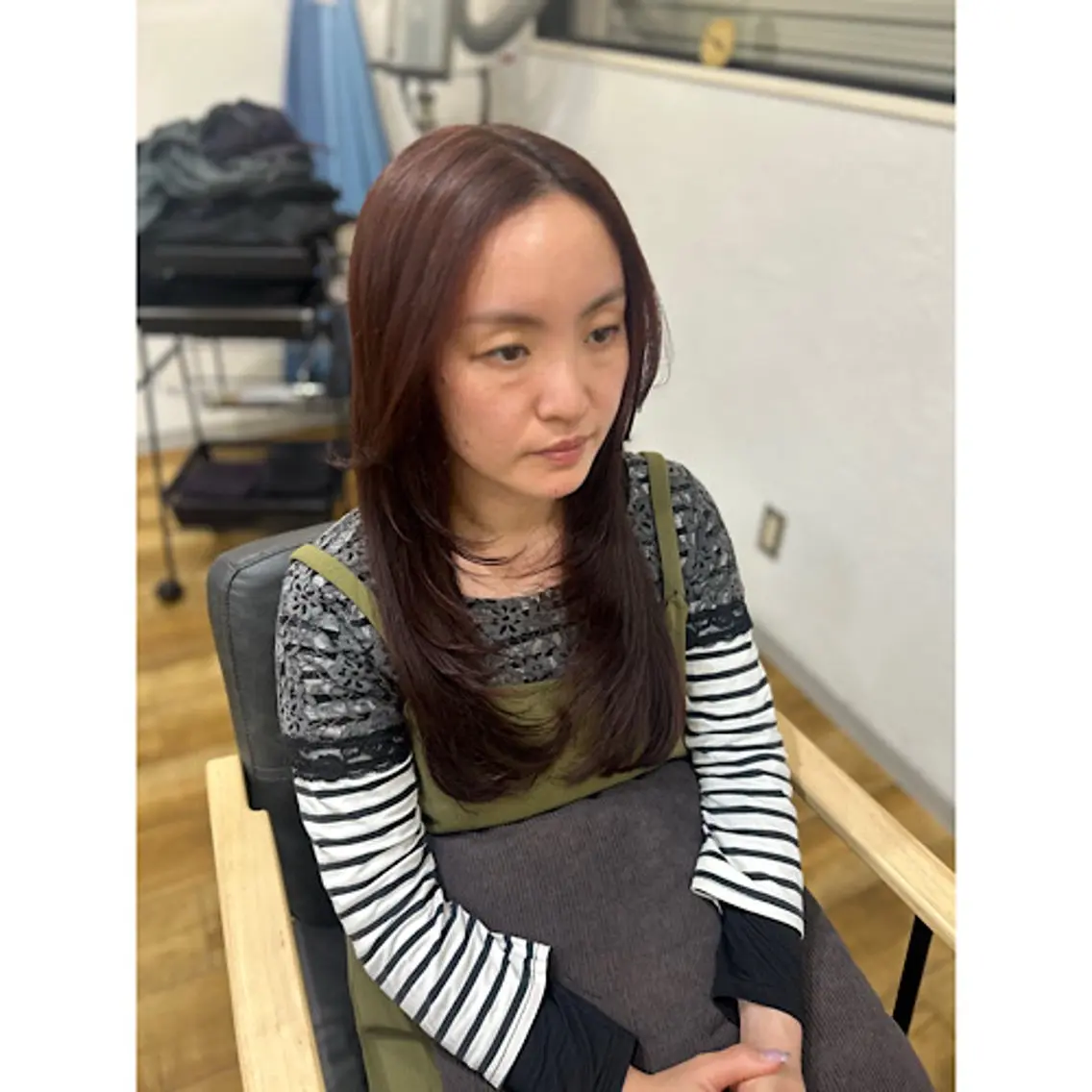 ロング 顔周りカット レイヤーカット カット ま あのヘアスタイル