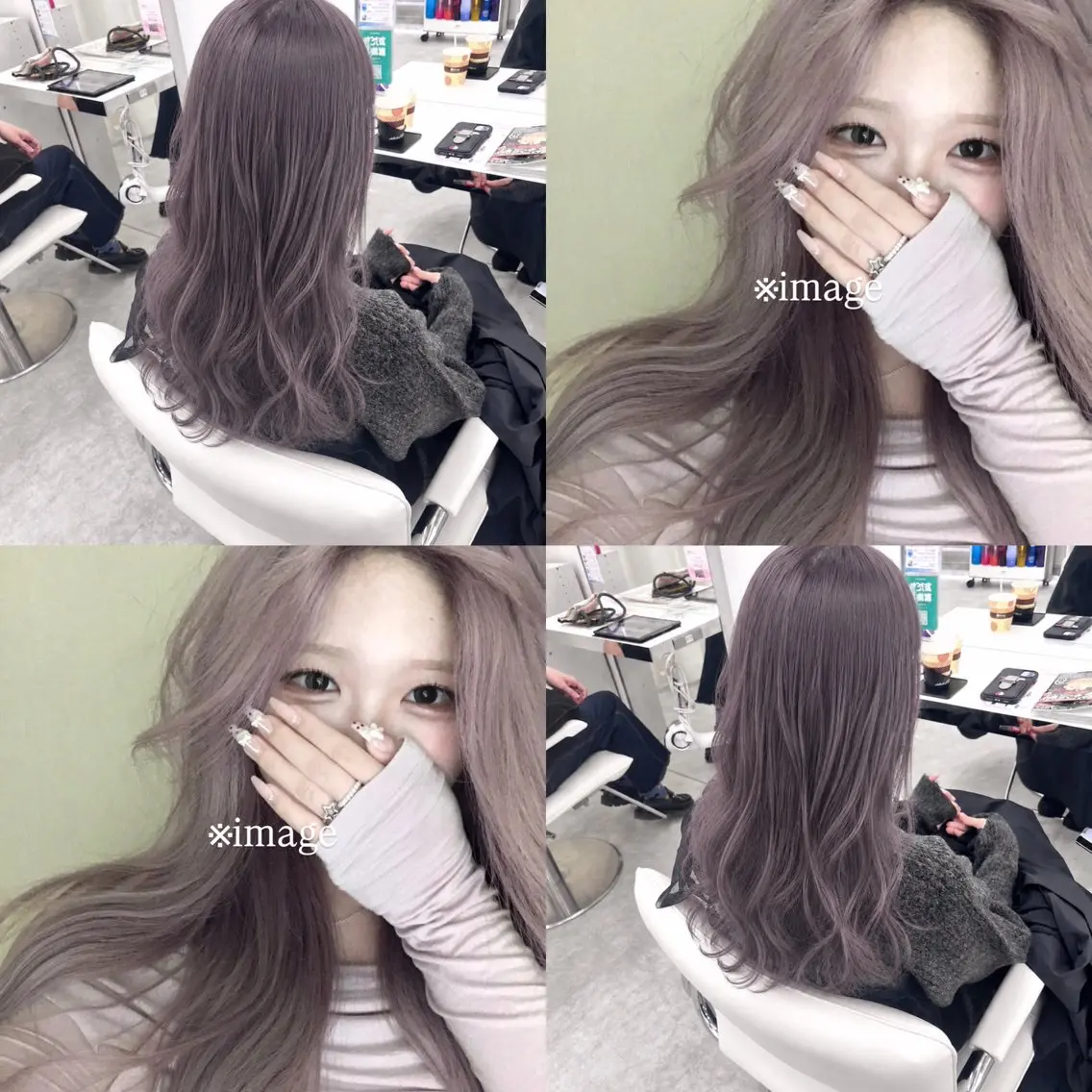 ロング カラー ラベンダーカラー シルバー ハイトーン/レイヤー 🇰🇷RYUKIのヘアスタイル