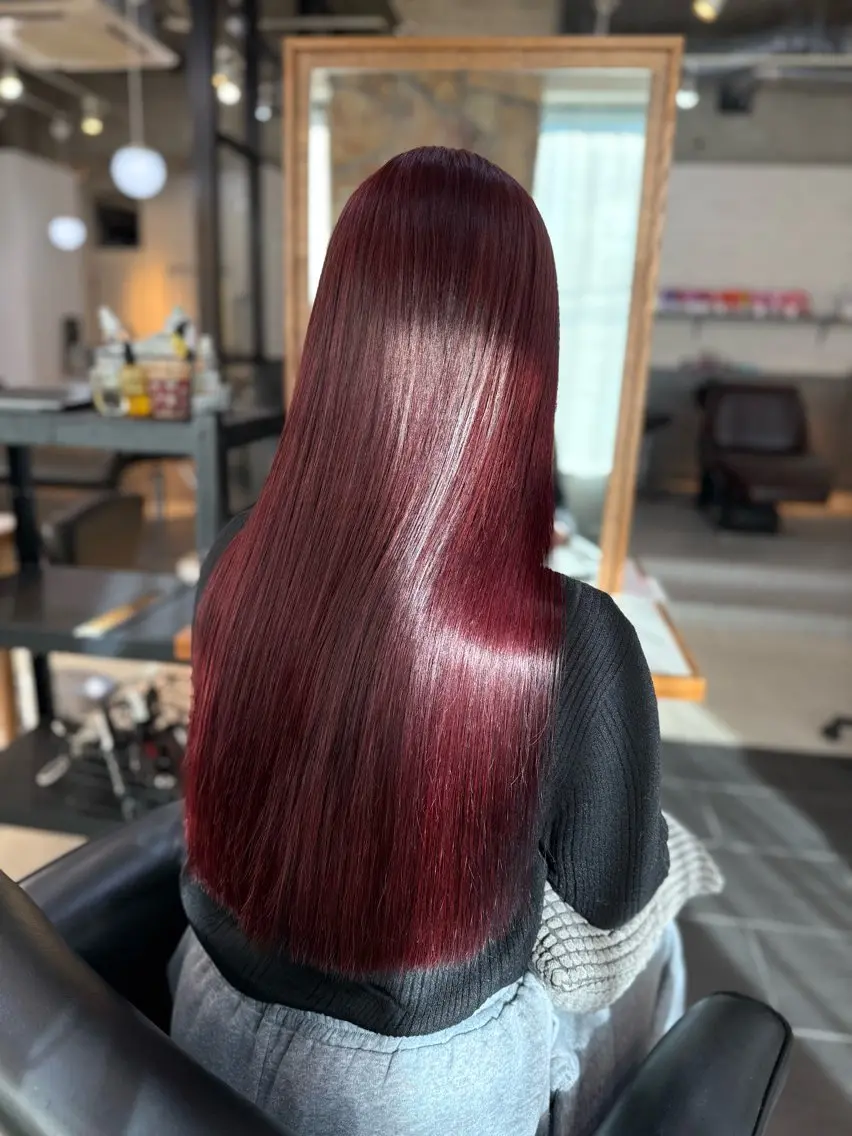 ロング カラー ボルドーカラー ヘアカラー マツオカ マコのヘアスタイル