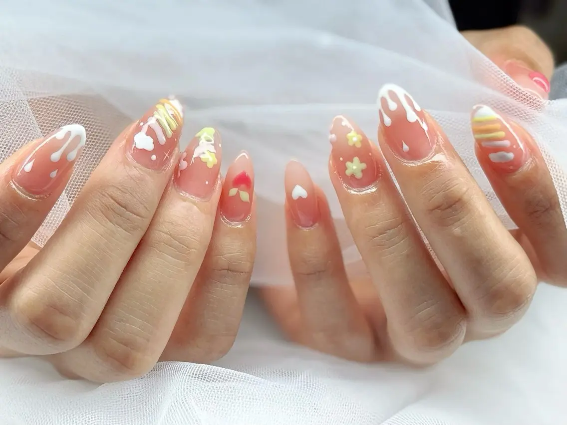 ネイル アートネイル フットネイル フレンチネイル グラデーション 韓国ネイル KAORI YUMIのネイルデザイン