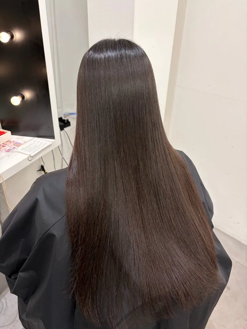 ロング パーマ 縮毛矯正 トリートメント まいか/ カラーモデル様大募集のヘアスタイル