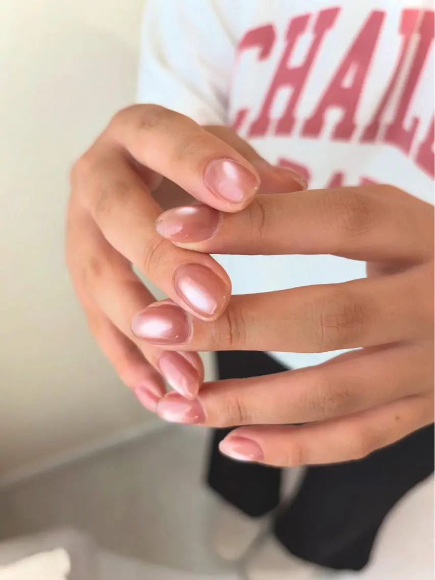 ネイル オフィスネイル ピンク ピンクベージュ ハンドネイル lou nailのネイルデザイン