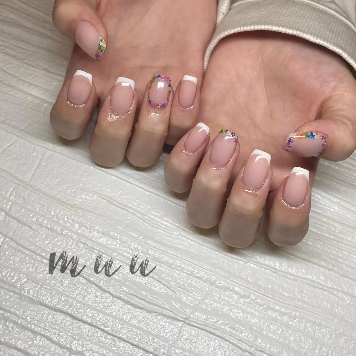 ネイル アートネイル フレンチネイル ワンカラーネイル muu nailのネイルデザイン