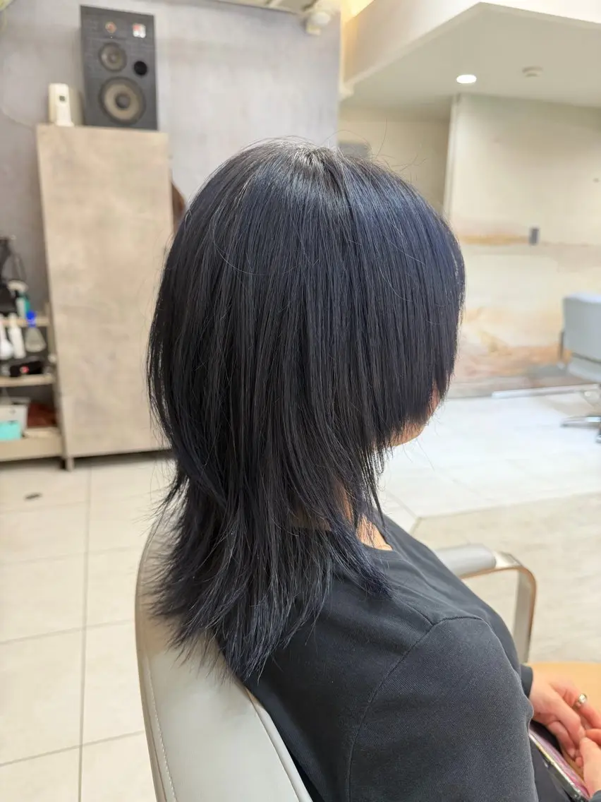 ミディアム カラー カット ヘアカラー 颯/レイヤー/ボブ メンズパーマのヘアスタイル