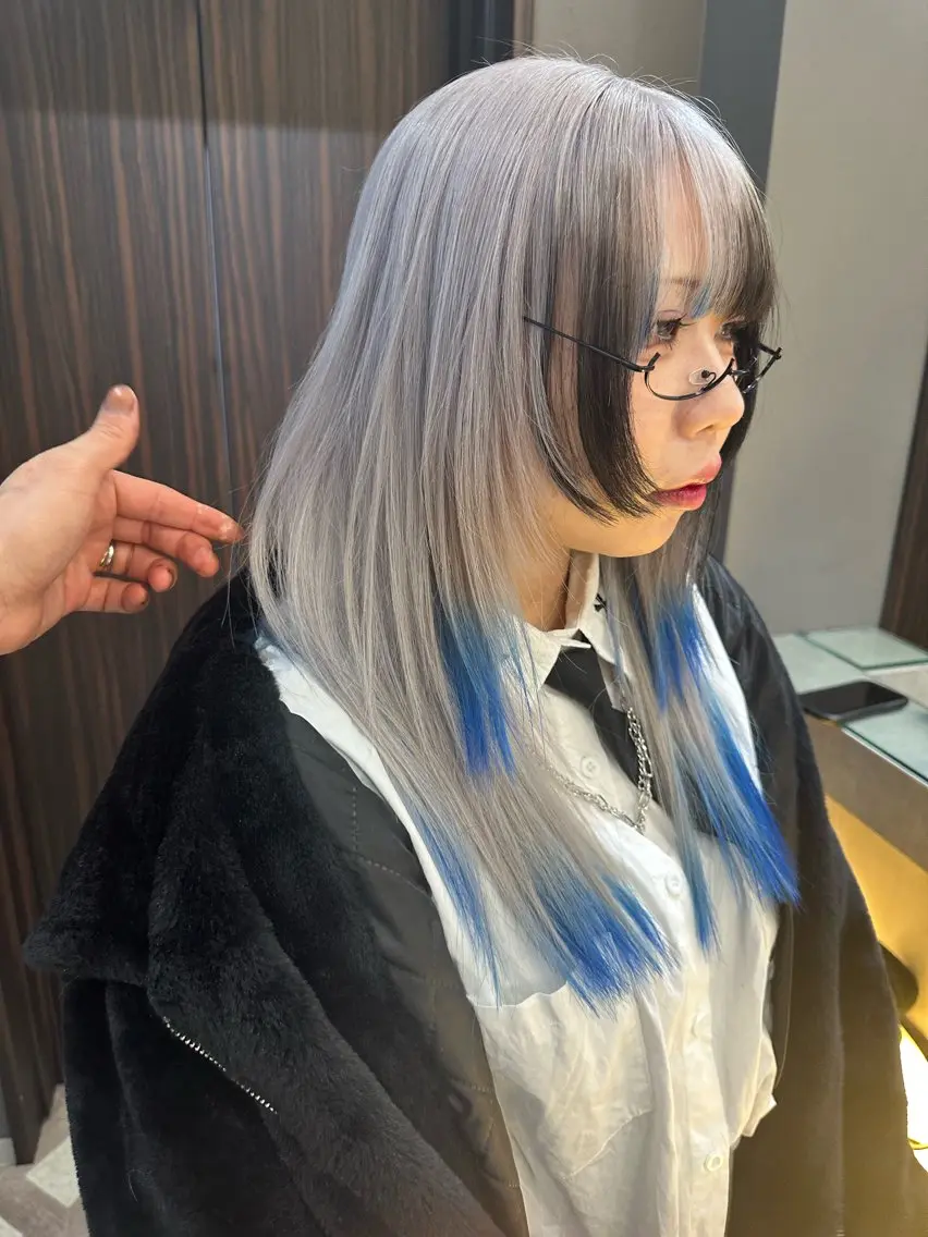 ロング カラー デザインカラー ヘアカラー AiM エイム　韓国レイヤーのヘアスタイル