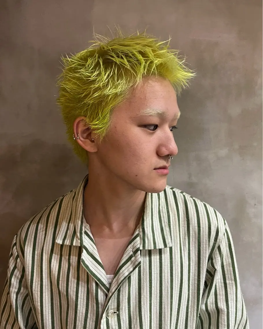 ショート メンズ メンズブリーチ イエローカラー 渋谷/原宿/メンズ/ コヤマトモヤのヘアスタイル