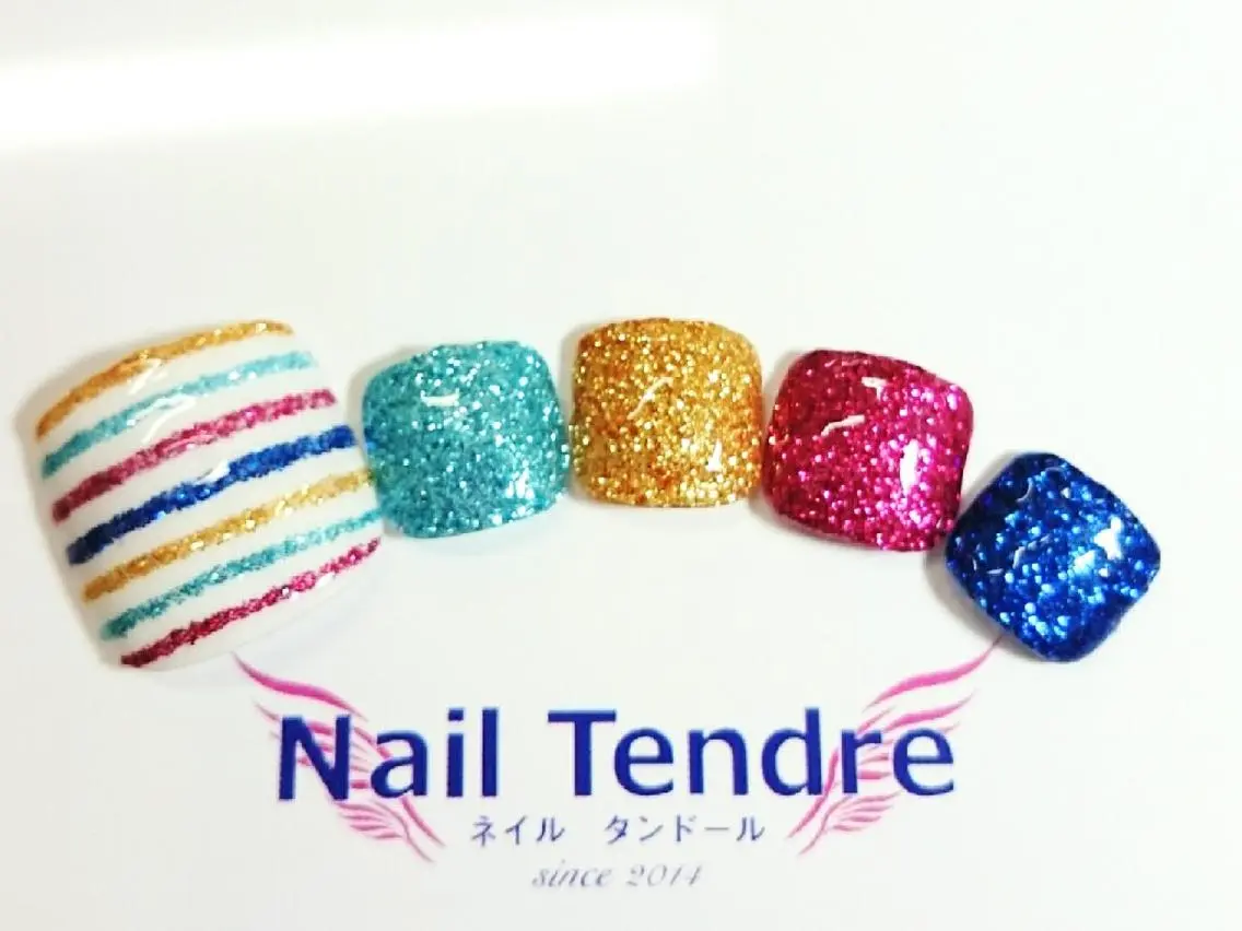 ネイル アートネイル ジェルネイル ソフトジェル ストーンネイル フットネイル Nail  Tendreのネイルデザイン