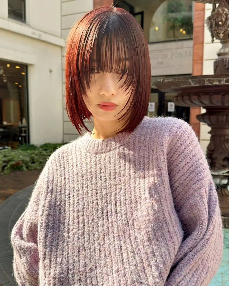 ミディアム 💍モテる艶髪 透明感カラー💖のヘアスタイル
