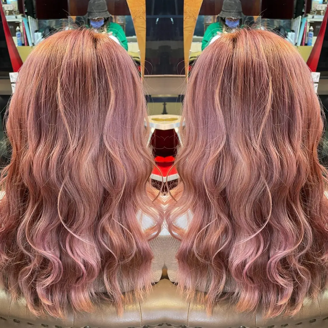 セミロング カラー ブリーチ ケアブリーチ ピンクカラー 👑派手髪/カット 👑ANRYのヘアスタイル