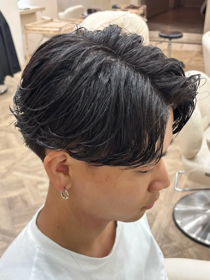 ショート パーマ メンズ メンズパーマ ニュアンスパーマ カット パーマ トリートメント パーマ職人DAIKI ツイスパ/波巻きのヘアスタイル