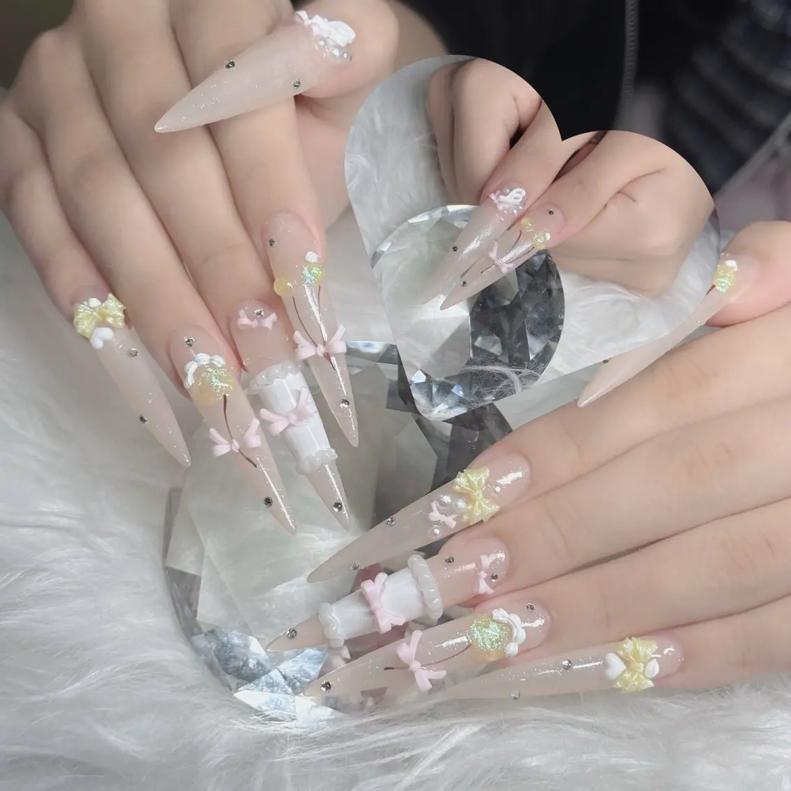 ネイル フットネイル フレンチネイル グラデーション 韓国ネイル ロングネイル ハンドネイル Hani Nail Salonのネイルデザイン