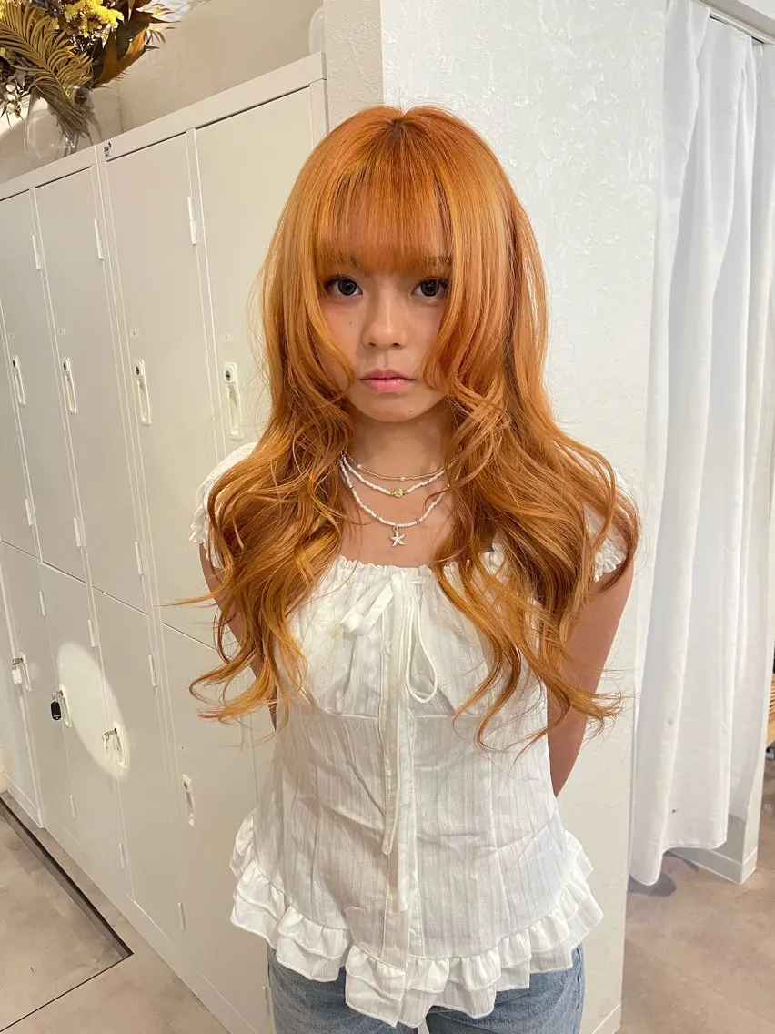ロング カット ヘアカラー トリートメント maho/ブリーチ ミルクティー四条大宮のヘアスタイル
