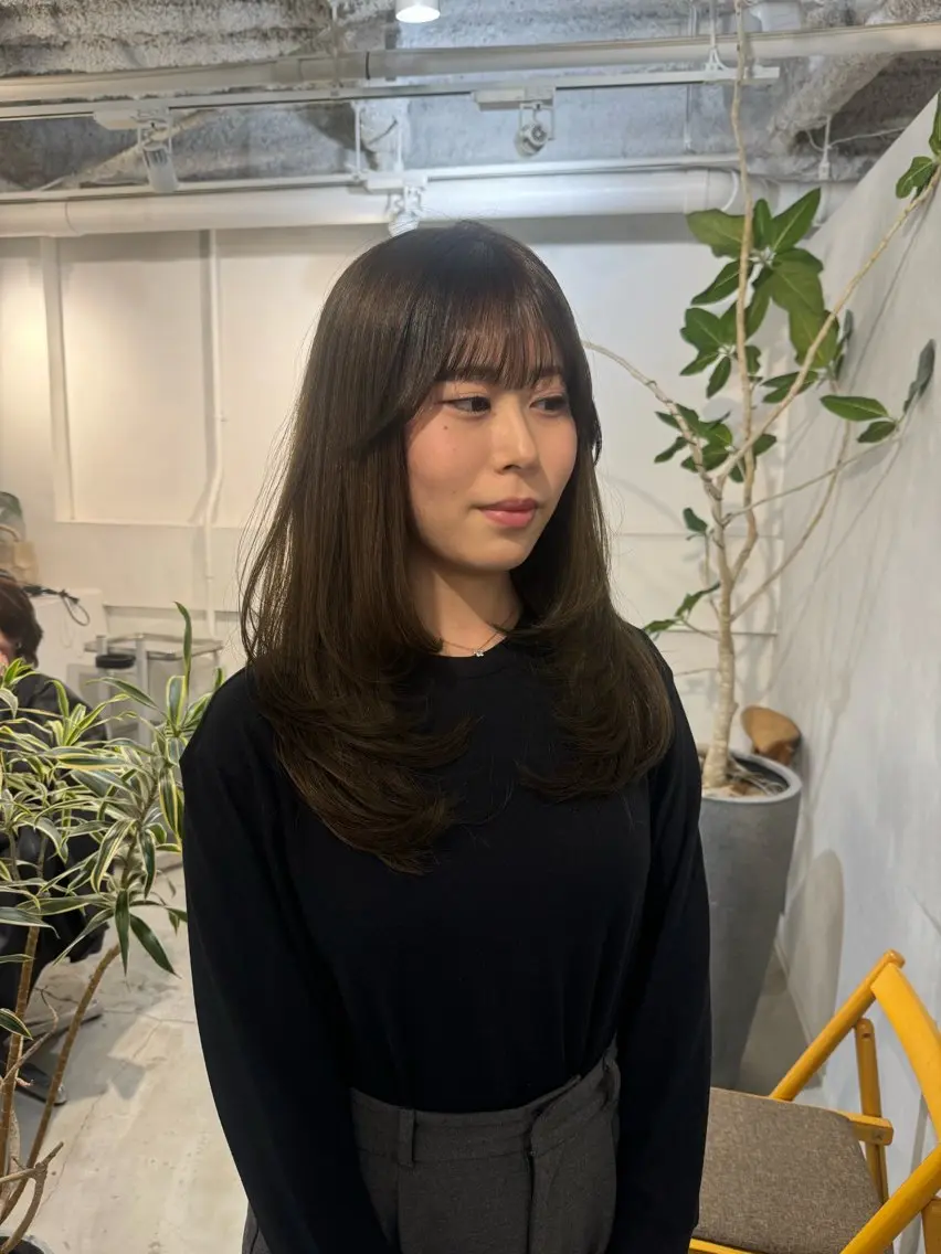 セミロング カット ヘアセット 新宿/顔周りカット +レイヤー=しずく♩のヘアスタイル