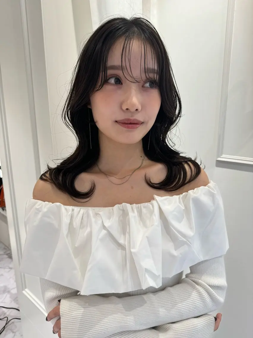 セミロング カラー ヘアカラー トリートメント ParveMix🍀 藤原愛未のヘアスタイル