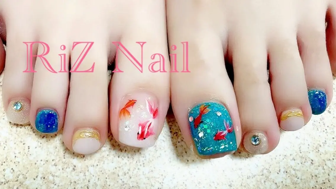 ネイル フットネイル 持ち込み RiZ nail salonのネイルデザイン
