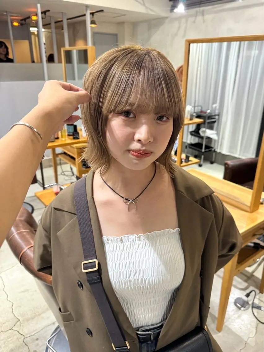 カラー ベージュカラー ダブルカラー ミルクティーベージュ 加藤 悠真のヘアスタイル
