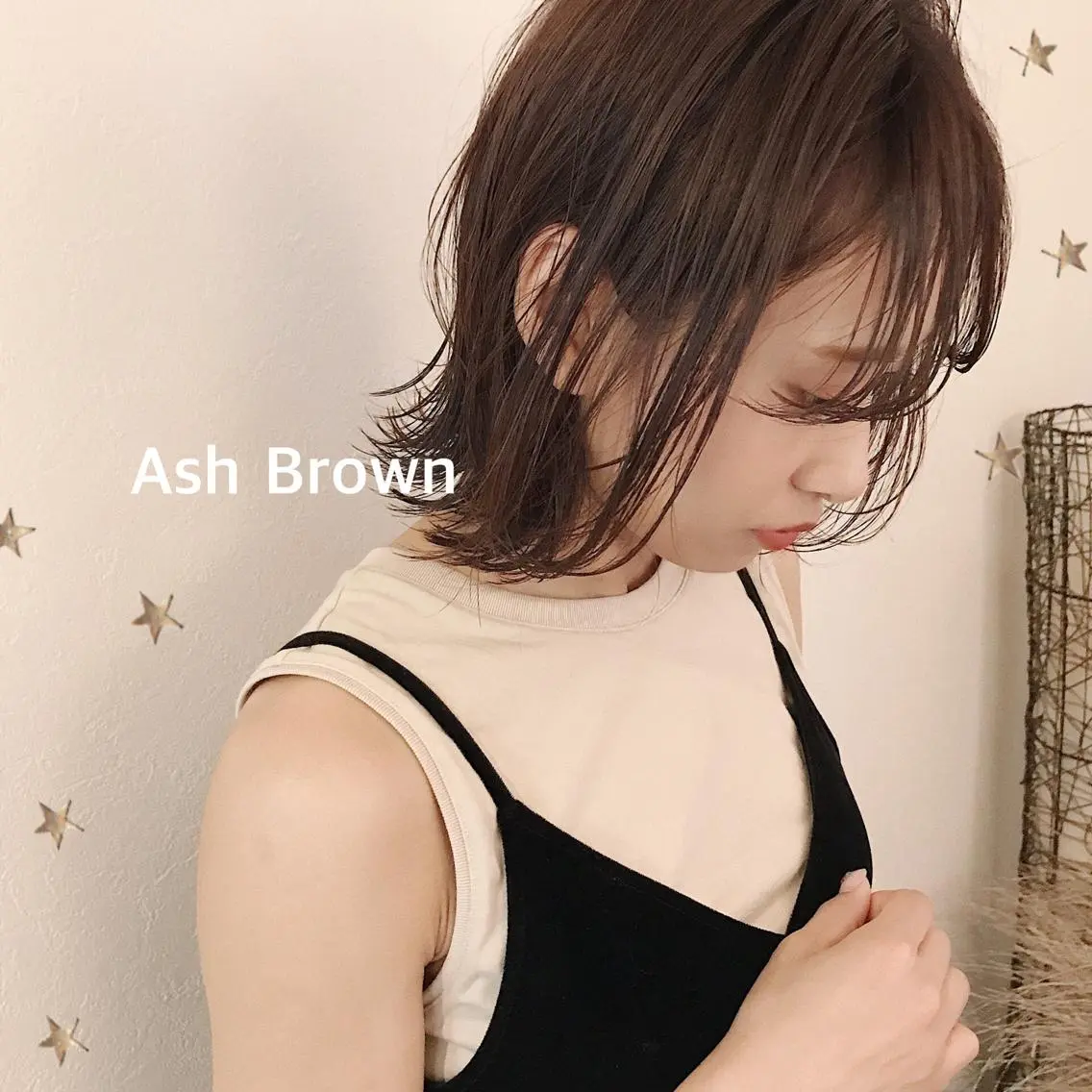 ミディアム カラー カット ヘアカラー 市川 千夏のヘアスタイル