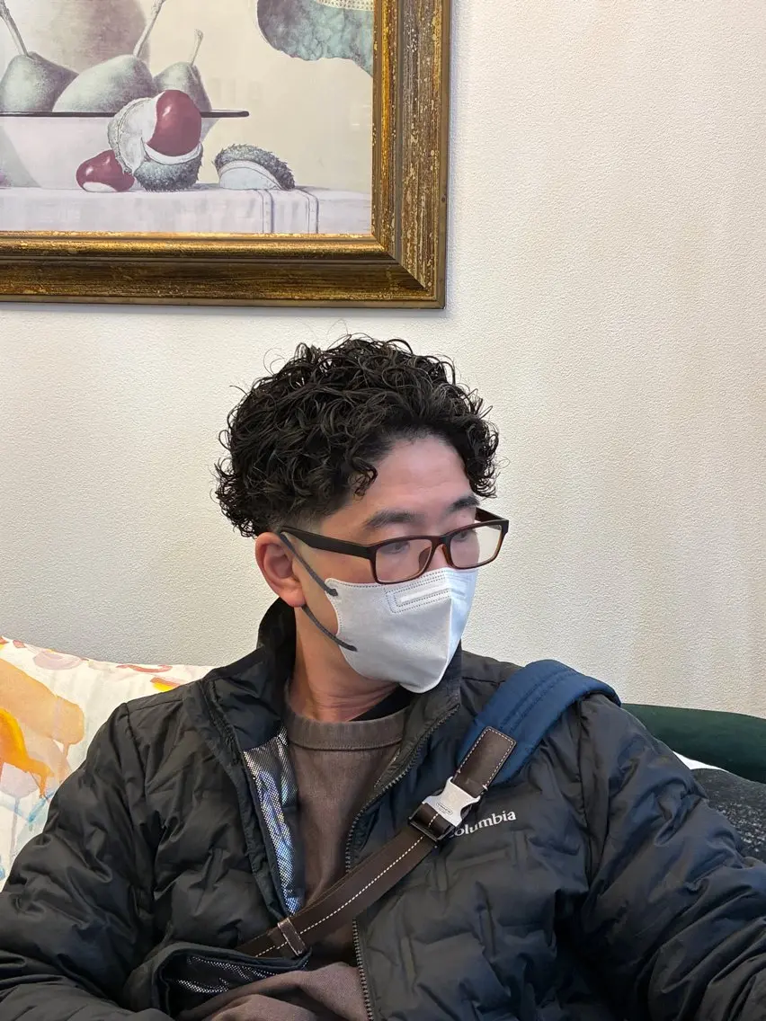 パーマ メンズ フェードカット メンズパーマ スキンフェード カット FJ Kaminokeのヘアスタイル