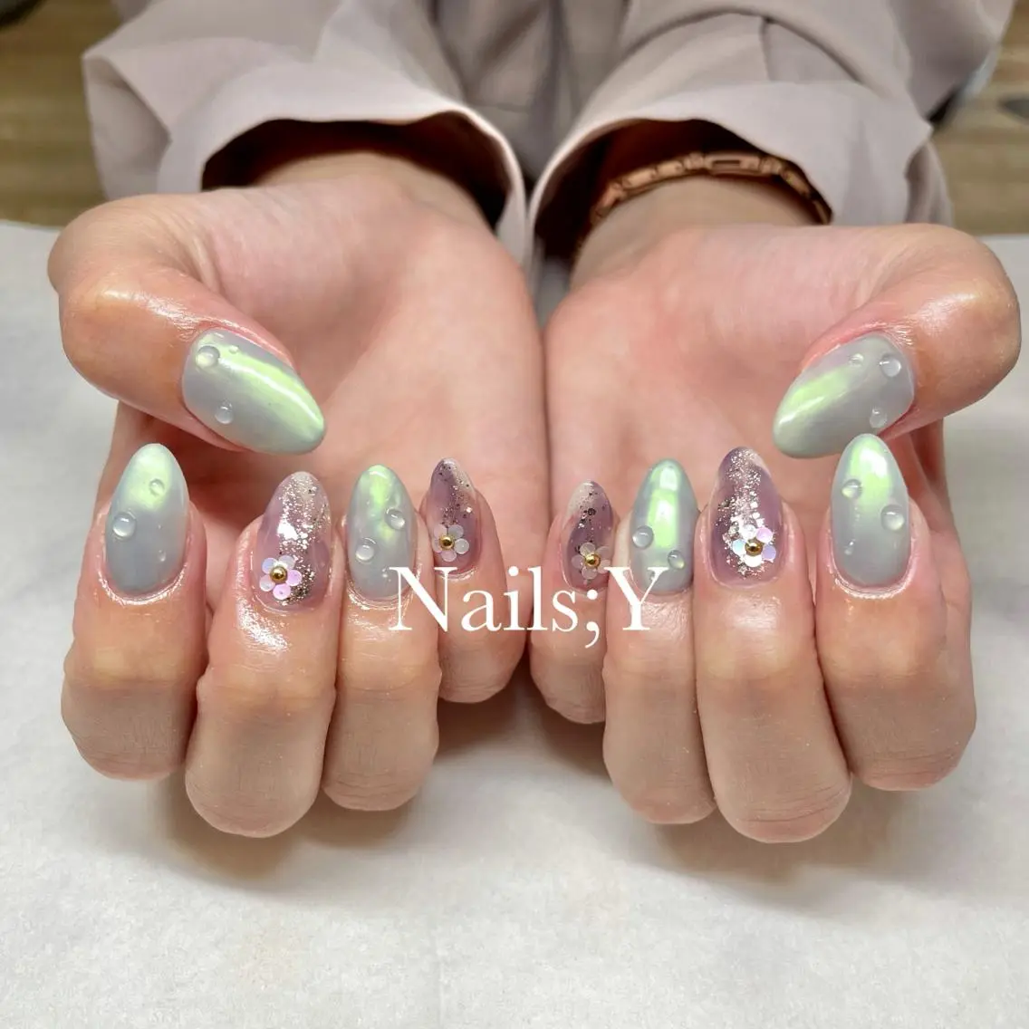 ネイル オーロラネイル ハンドネイル yo koのネイルデザイン