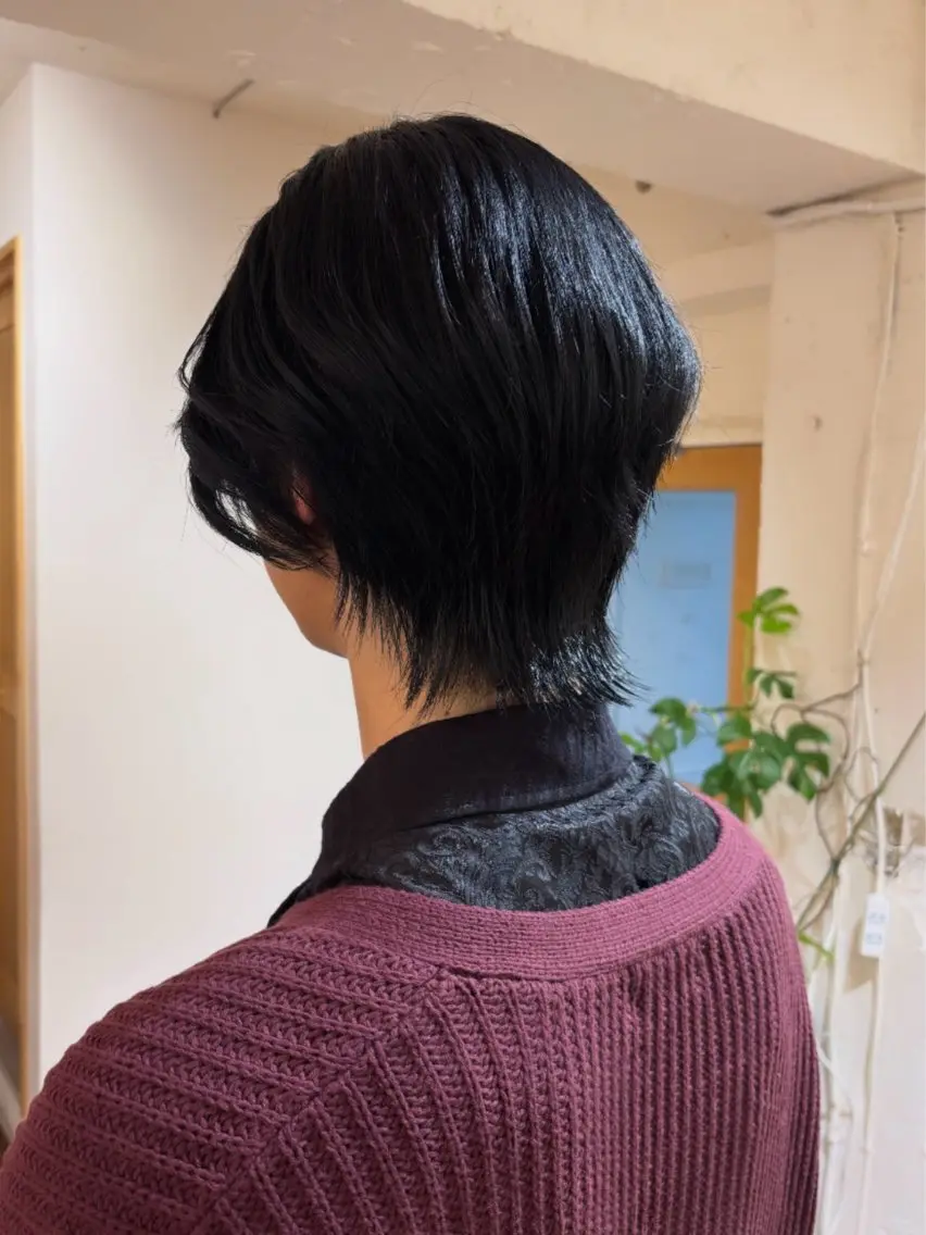 ショート カラー メンズ メンズウルフカット レイヤーカット ウルフカット ✨️透明感･艶カラー ✨️RINのヘアスタイル