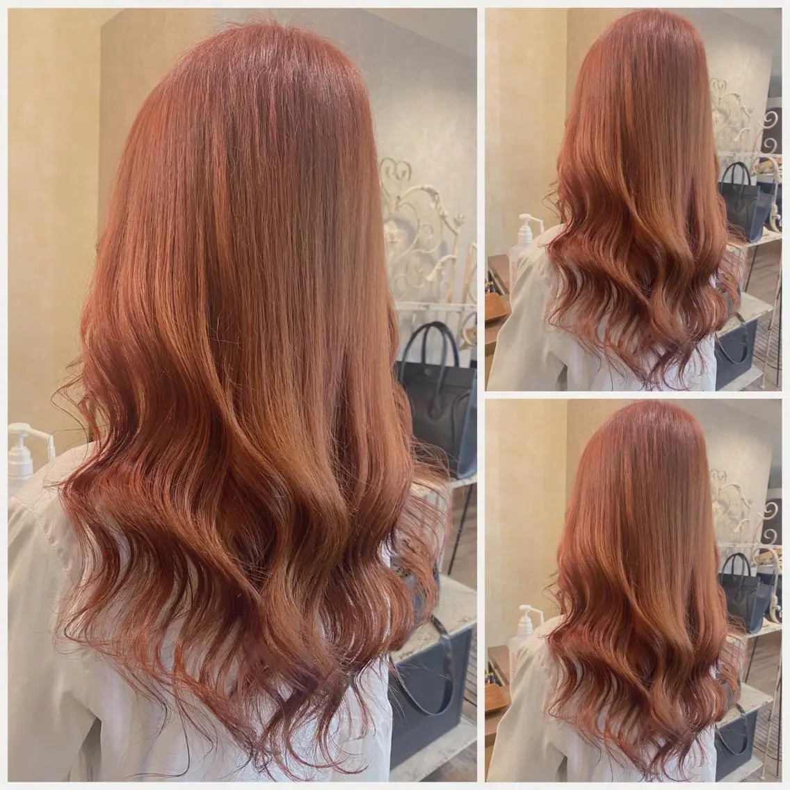 ロング カラー ブリーチ オレンジ オレンジレッド レッドカラー カット ヘアカラー 田井中 悠紀のヘアスタイル
